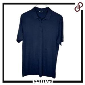 Travis Mathew Large Deep Navy Dot Design Polo in Size Large